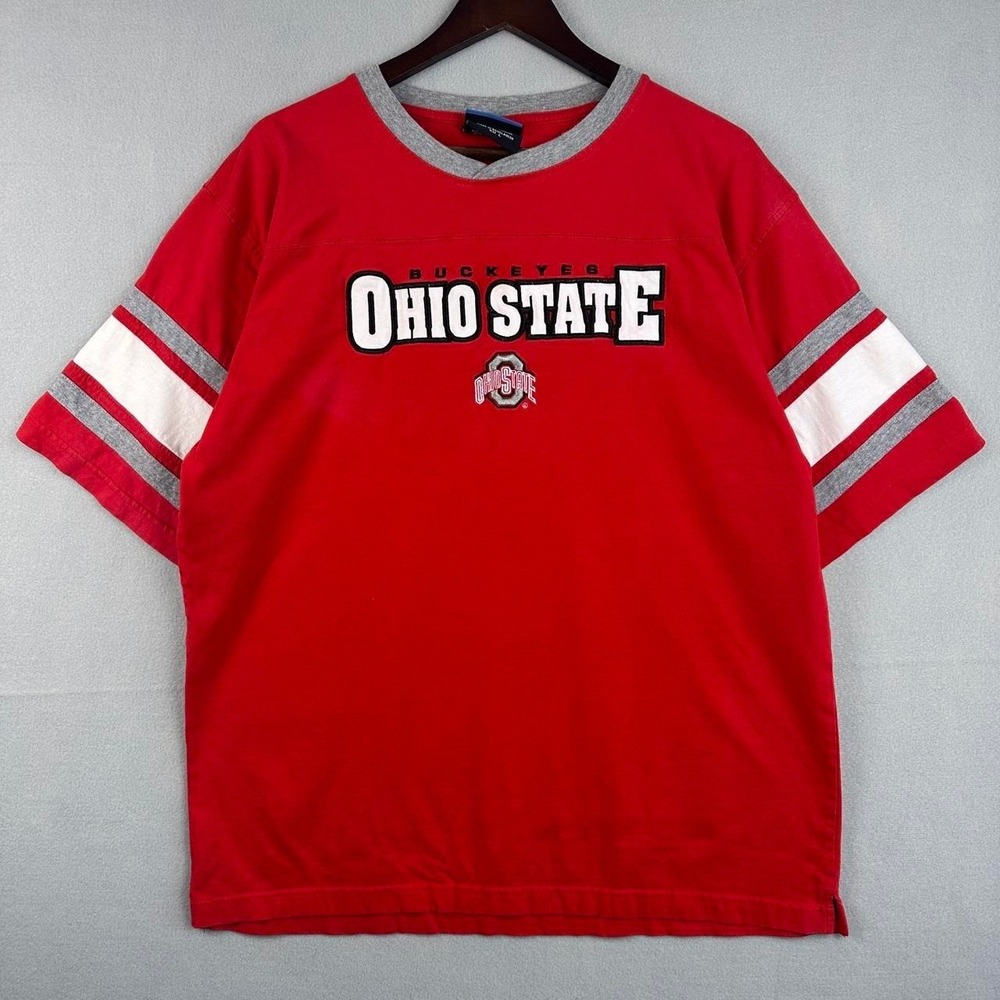 2000s Ohio State Buckeyes NCAA Tri Tone Red Tee Shirt L